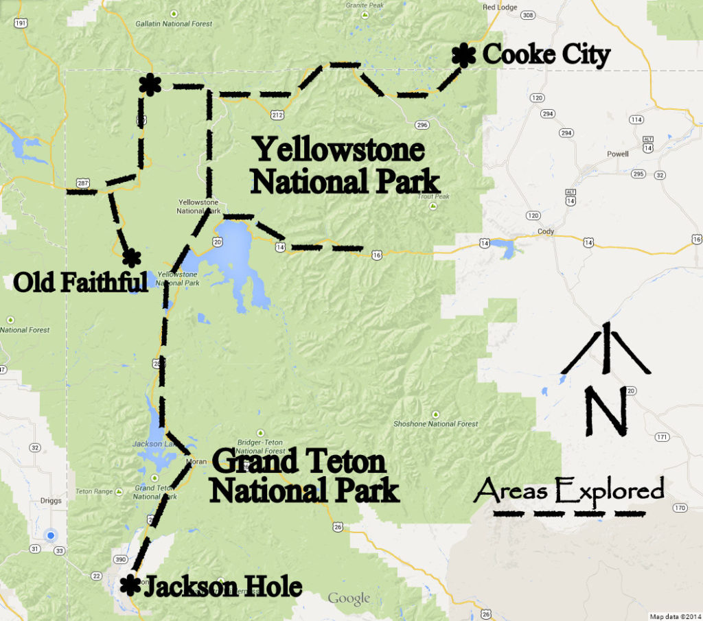 Grand Tetons Yellowstone Wildlife Tour Map
