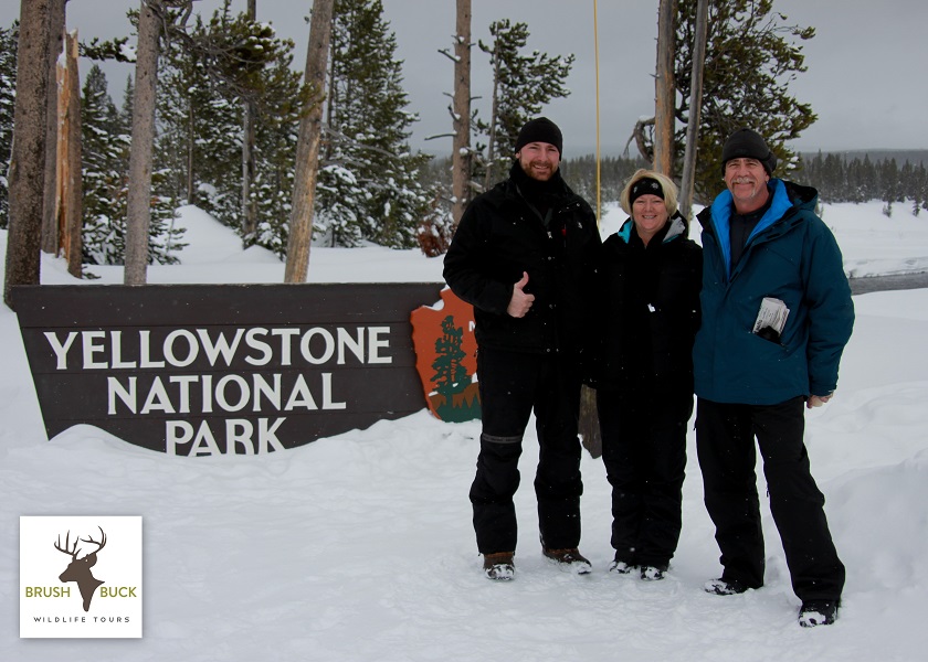 BrushBuck guests at the gate to Yellowstone National Park