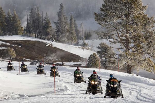 snowmobile tours through yellowstone